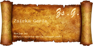 Zsirka Gerle névjegykártya